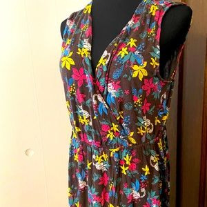 ModCloth Floral Sleeveless Dress XL